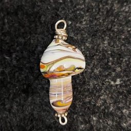 Flamework Blown Glass Mushroom Pendant 3